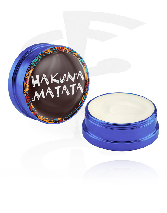 Pulizia e cura, Crema balsamo e deodorante per piercing con scritta "hakuna matata", Contenitore in alluminio