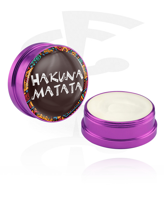 Rens og pleie, Balsamerende krem og deodorant for piercinger med "Hakuna Matata" skrift, Aluminiumsbeholder