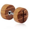 Faux piercings, Faux plug avec gravure laser, Hêtre
