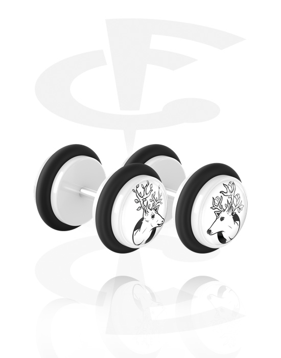 Hamis piercingek, 1 Pair Fake Plugs val vel O-gyűrűk, Akril, Sebészeti acél, 316L