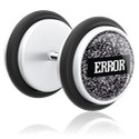 Faux piercings, Faux plug avec crazy error, Acrylique, Acier chirurgical 316L