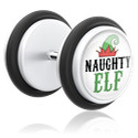 Faux piercings, Faux plug avec motif de noël, Acrylique, Acier chirurgical 316L