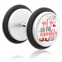 Faux piercings, Faux plug avec motif de noël, Acrylique, Acier chirurgical 316L