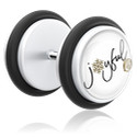Fake piercings, Fake plug met Kerstdesign, Acryl, Chirurgisch staal 316L