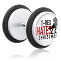 Fake piercings, Fake plug met Kerstdesign, Acryl, Chirurgisch staal 316L