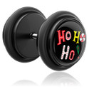 Fake Piercings, Fake Plug with Christmas design, Acrylic, Surgical Steel 316L
