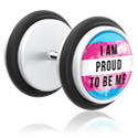 Fake piercings, Fake plug met Pride! Ontwerp, Acryl, Chirurgisch staal 316L