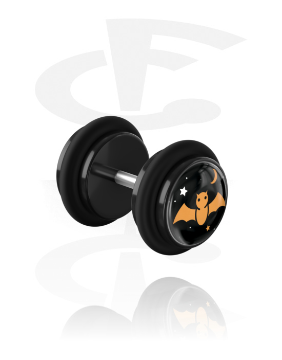 Fake Piercings, Fake Plug with Halloween design, Acrylic, Surgical Steel 316L