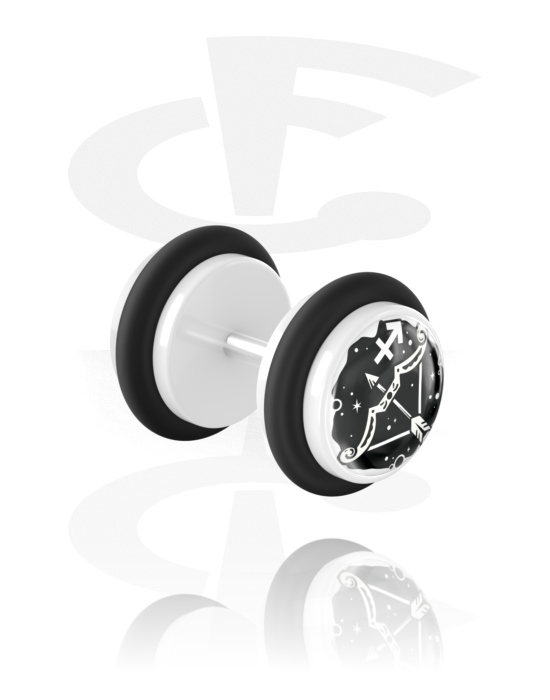 Fejkpiercingar, Fejkplugg med zodiak-cirkel-design, Akryl, Kirurgiskt stål 316L