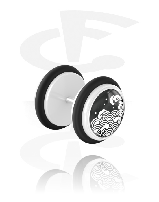 Falso Plug Piercing Acrilico Smaltato Orecchio Spina Tunnel Z465 - Foto 8