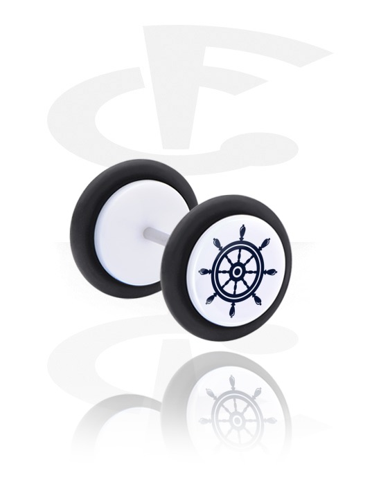 Fake Piercings, Fake Plug with steering wheel design, Acrylic