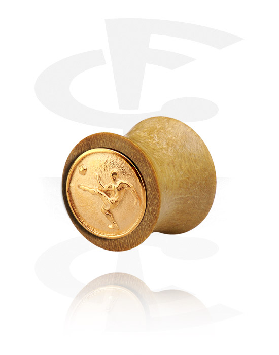 Tunneler & plugger, Double Flared Plug with gold-plated Inlay, Wood