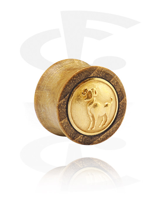 Tunneler & plugger, Double Flared Plug with gold-plated Inlay, Wood
