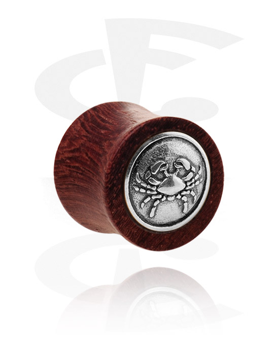 Tunnels & Plugs, Double Flared Plug with Steel Inlay, Wood