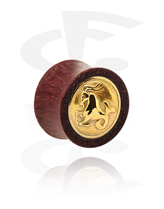 Tunely & plugy, Double Flared Plug with gold-plated Inlay, Wood