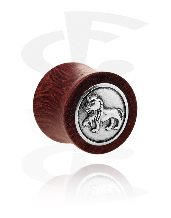 Tunnels & Plugs, Double Flared Plug with Steel Inlay, Wood