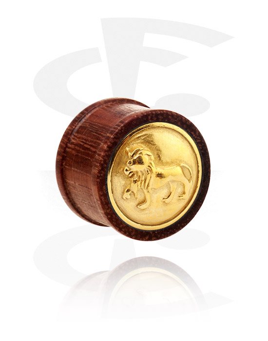 Tunely & plugy, Double Flared Plug with gold-plated Inlay, Wood