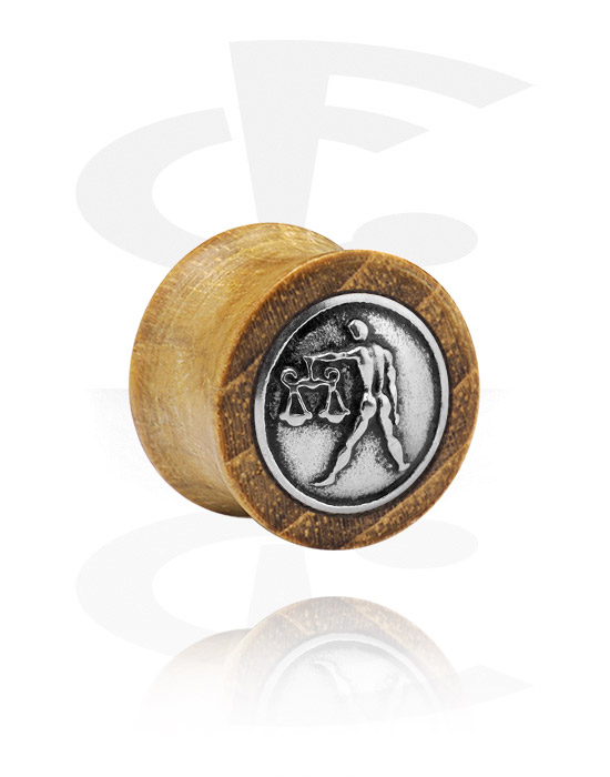 Tunnels og plugs, Double Flared Plug with Steel Inlay, Wood