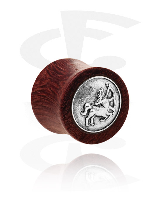 Tunnels og plugs, Double Flared Plug with Steel Inlay, Wood