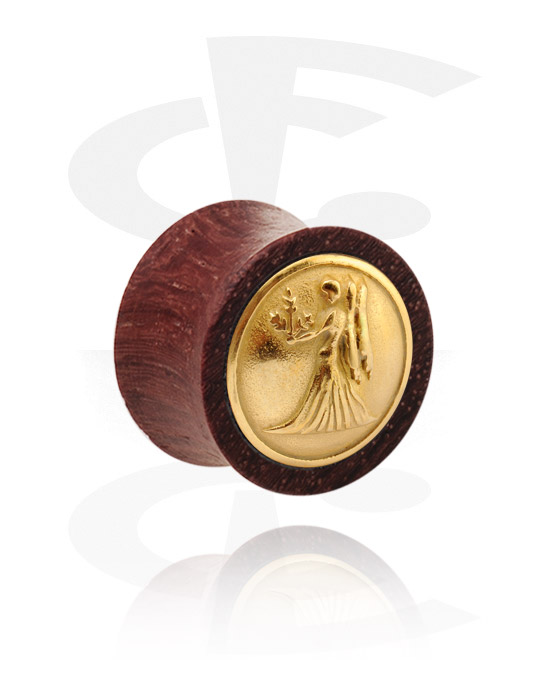 Tunnels & Plugs, Double flared plug (wood) with steel inlay, Wood