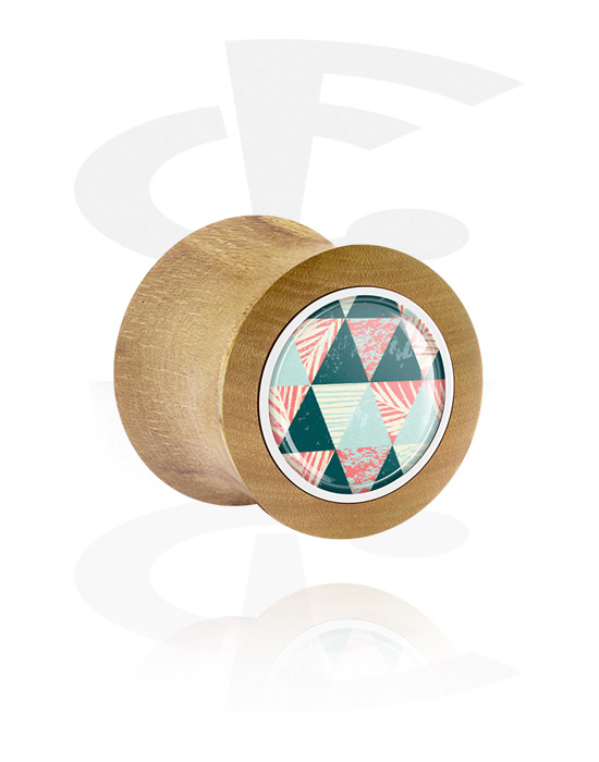 Tunnels & Plugs, Double flared plug (hout), Teakhout