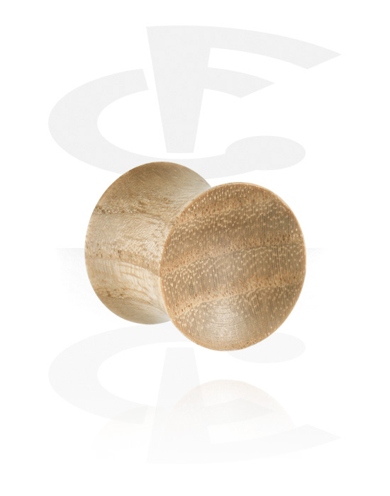 Tunnels & Plugs, Double flared plug (hout) met holle voorkant, Hout