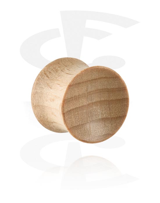 Tunnels & Plugs, Double flared plug (wood) with concave front, Wood