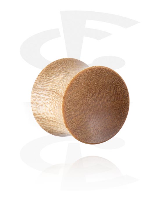 Tunnlar & Pluggar, Double flared plug (wood) med concave front, Trä