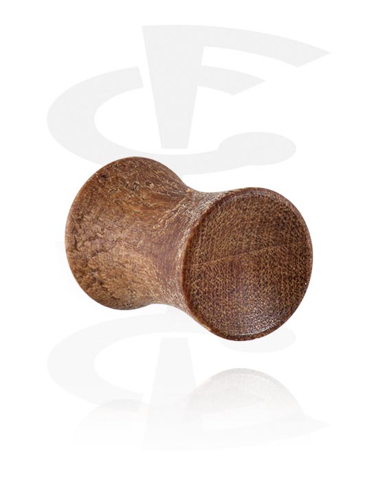 Tunnel & Plugs, Double Flared Plug (Holz) mit konkaver Front, Holz