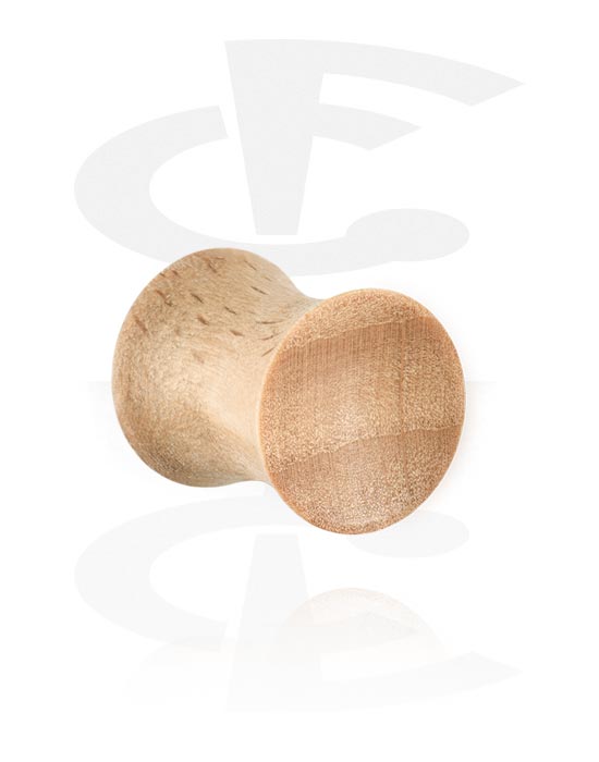 Tunnels & Plugs, Double flared plug (wood) with concave front, Wood