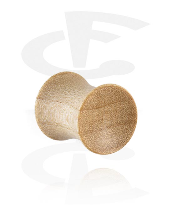 Tunnel & Plugs, Double Flared Plug (Holz) mit konkaver Front, Holz