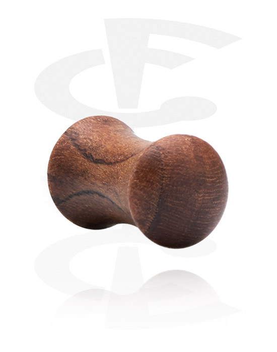 Tunnels & Plugs, Double flared plug (hout) met bolle voorkant, Hout