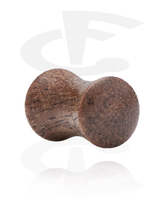 Tunnel & Plugs, Double Flared Plug (Holz) mit konvexer Front, Holz