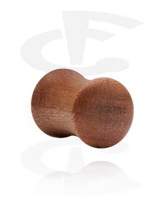 Tunnels & Plugs, Double flared plug (hout) met bolle voorkant, Hout
