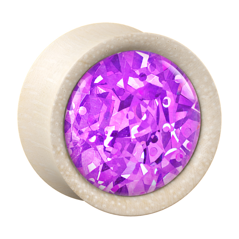 Plug double flared (bois) avec incrustation brillante en différentes couleurs Bois Tunnels & Plugs