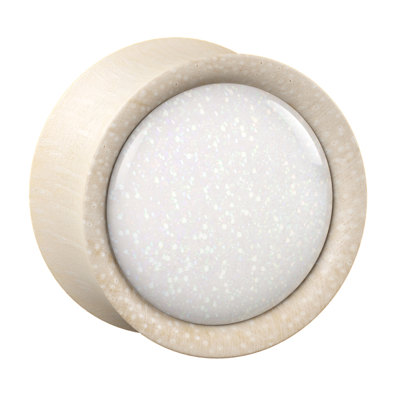 Plug double flared (bois) avec incrustation brillante en différentes couleurs Bois Tunnels & Plugs