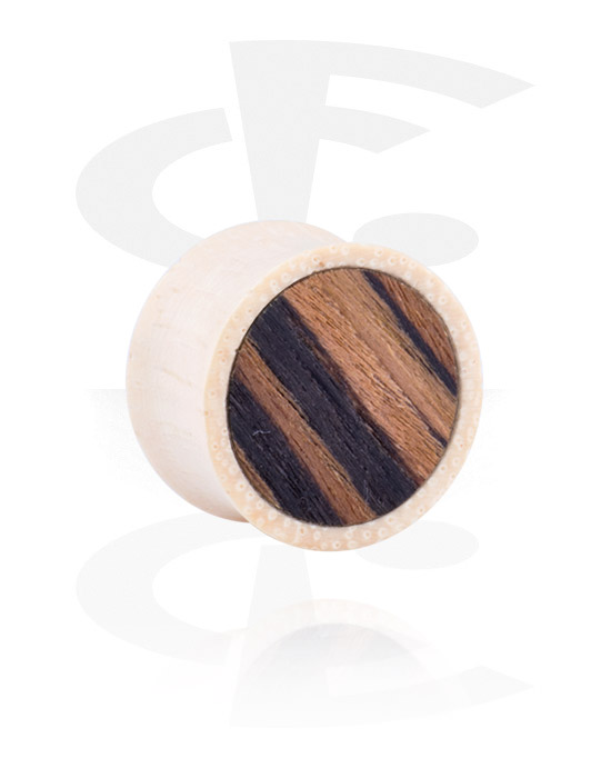 Tunnels & Plugs, Double flared plug (hout), Zijdeboomhout