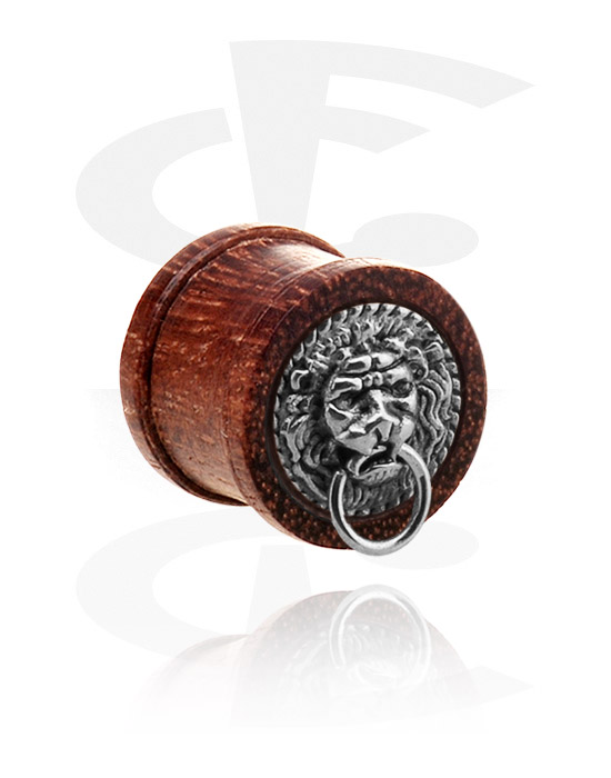 Tunely & plugy, Ribbed Plug with Steel Inlay, Wood