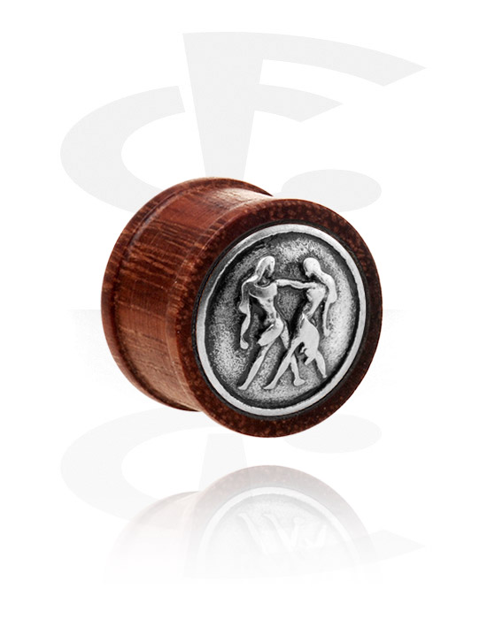 Tunely & plugy, Ribbed Plug with Steel Inlay, Wood