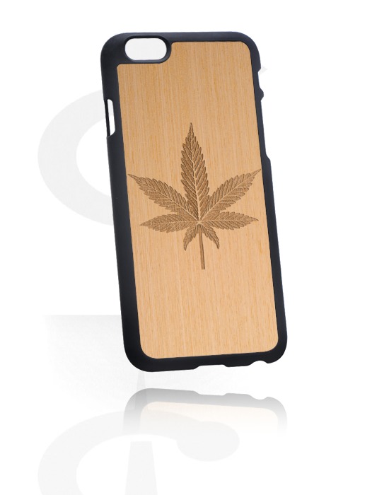 Phone cases, Mobile Case with Wooden Inlay and laser engraving, Plastic, Elm Wood