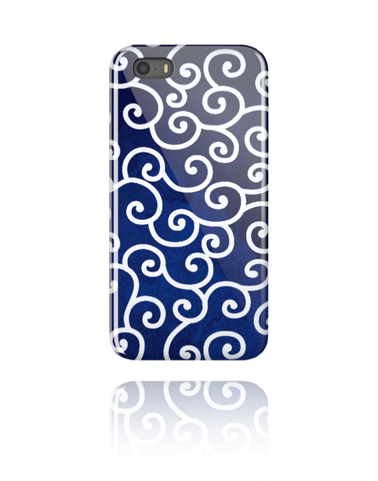 Mobildeksler, Mobildeksel med marineblått mosaikkdesign, Plast