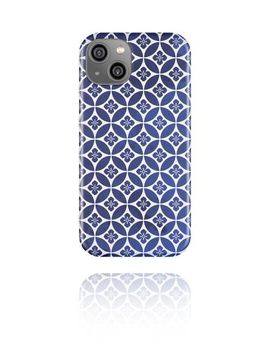 Handyhüllen, Handyhülle mit marineblauem Mosaik-Design, Kunststoff