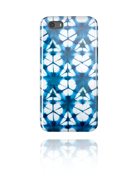 Pouzdro na mobil, Pouzdro na mobil s designem modrá batika, Plast