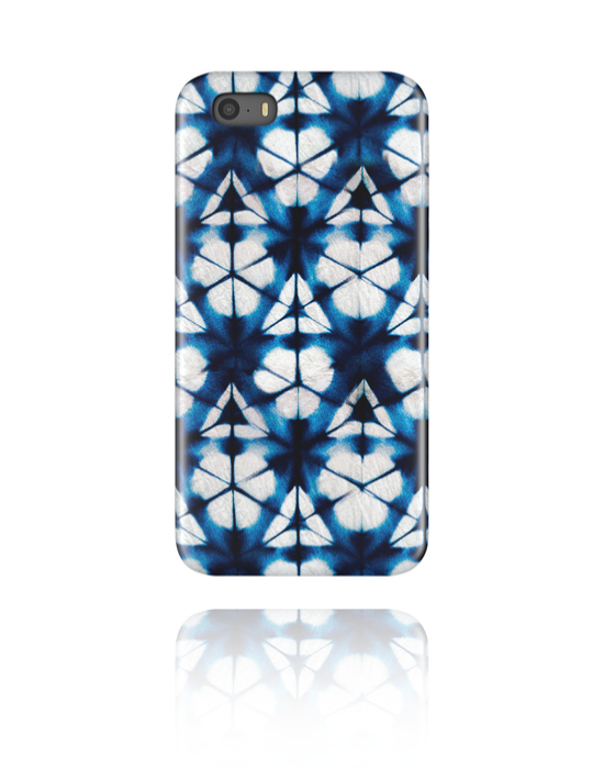 Handyhüllen, Handyhülle mit blauem Batik-Design, Kunststoff