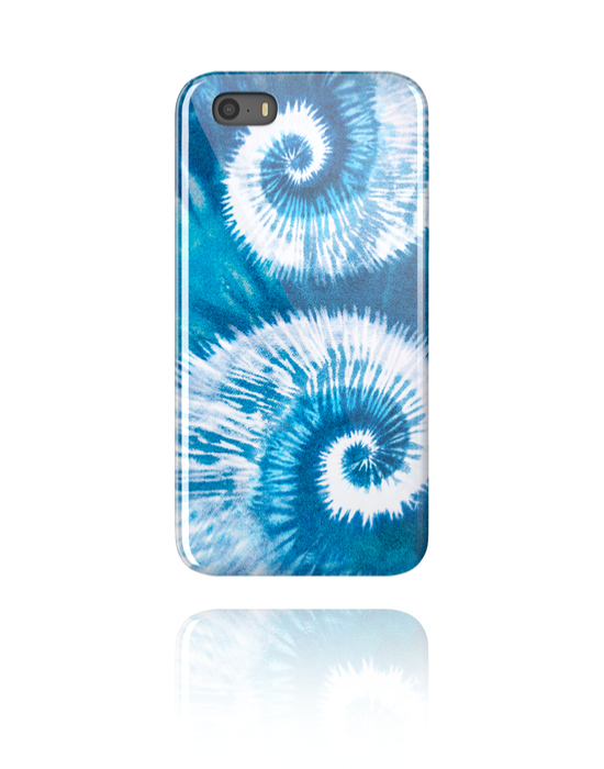 Telefoonhoesjes, Telefoonhoesje met blauw batikdesign, Kunststof