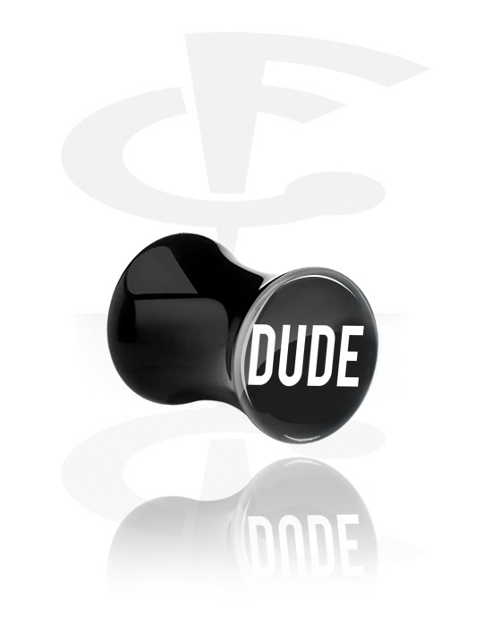 Alagutak és dugók, Black Double Flared Plug, Acrylic