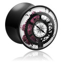 Alagutak és dugók, Double flared plug (acrylic, black) val vel Steampunk dizájn, Akril