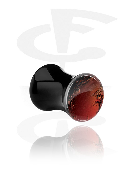 Tunnels & Plugs, Double Flared Plug with Mars design, Acrylic