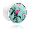 Double flared plug (acrylic, white) med flamingodesign
