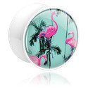 Double flared plug (acrylic, white) med flamingodesign